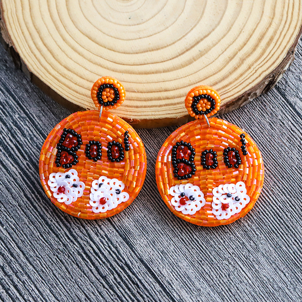 Alloy Halloween Pumpkin Ghost Earrings (Minimo de Compra 2) MIC-JiqQ007