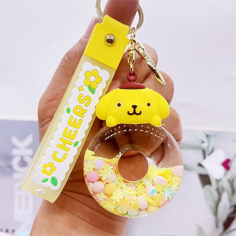 PVC cartoon floating oil keychain MYA-DMF013