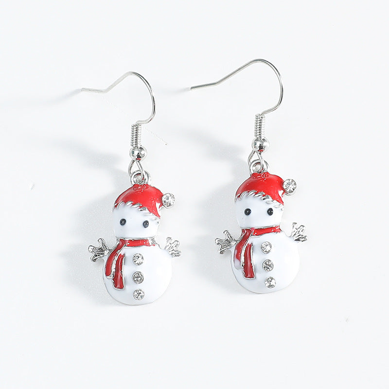 Alloy Christmas Snowman Earrings MIC-KaiQ041