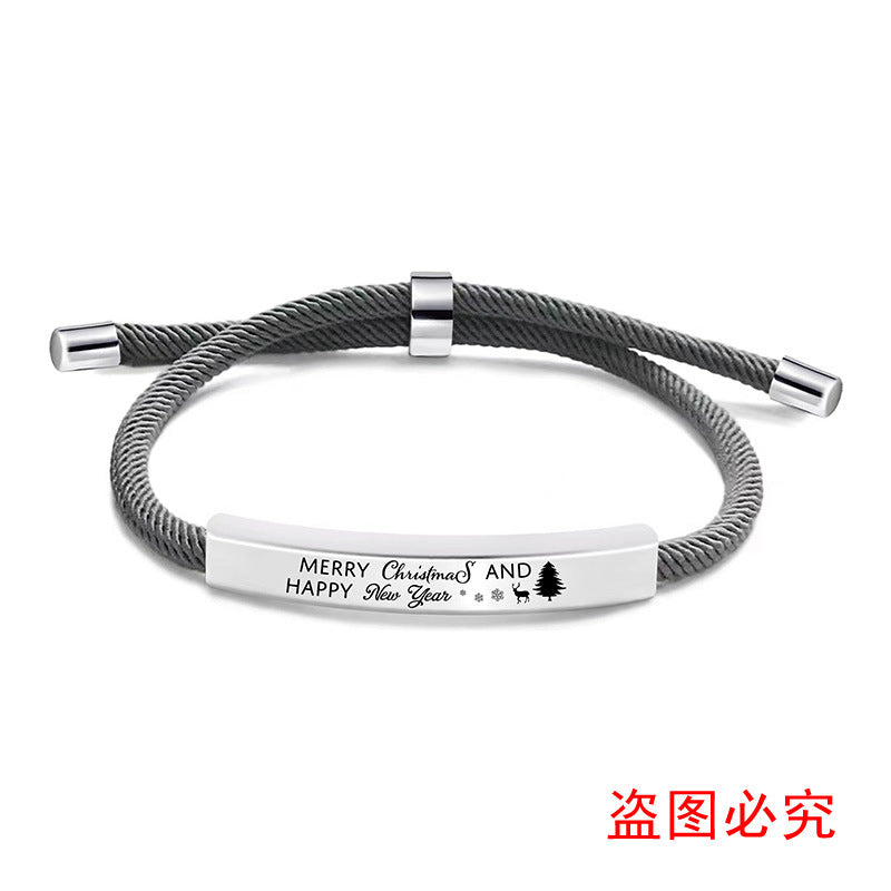 Bracelets Stainless Steel Woven Rope Christmas Gifts GangG017