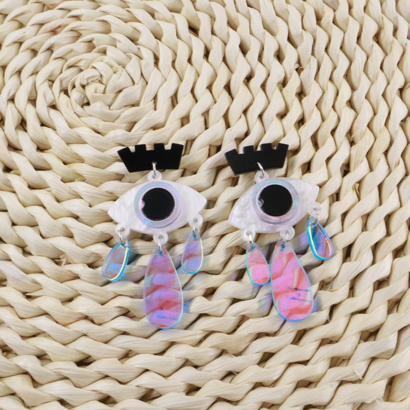 Acrylic Halloween Funny Eyes Earrings （Minimo de compra 2） MIC-OuG015