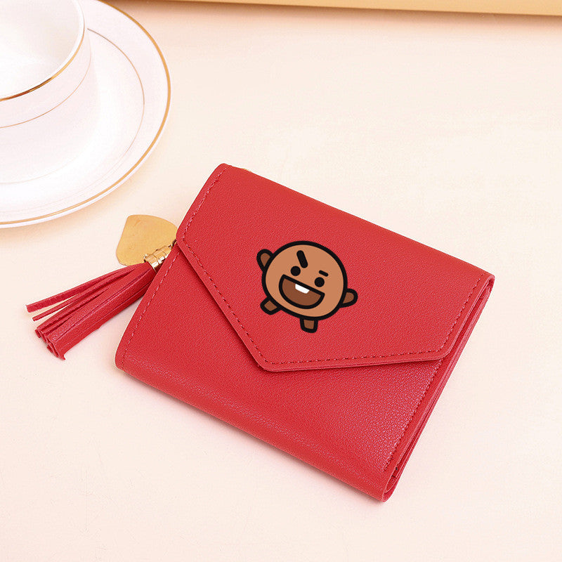 PU card bag tassel short wallet MIC-XingY015