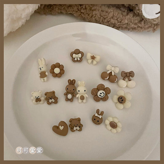 Acrylic Love Bear Earrings MIC-JunH003