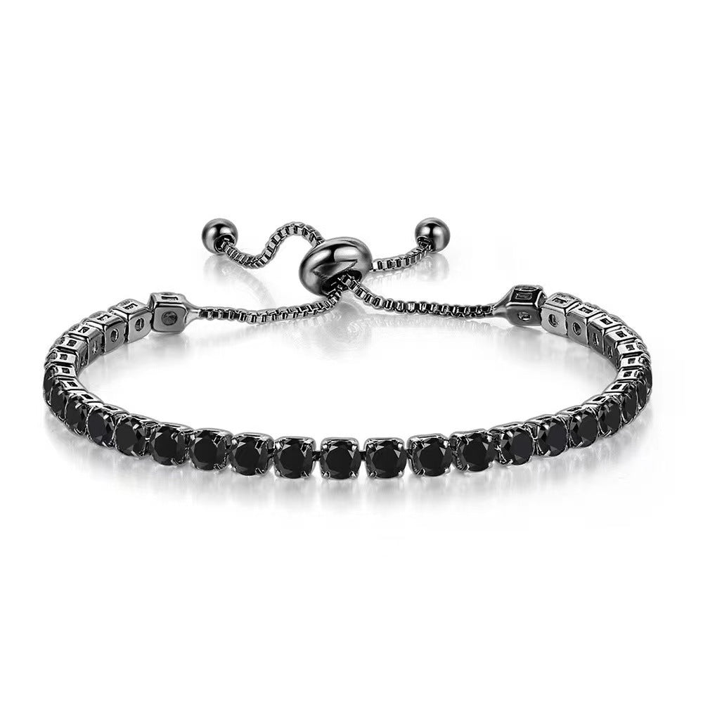 Alloy 4mm round single row full diamond bracelet (Minimo de Compra 2) MIC-LinD005