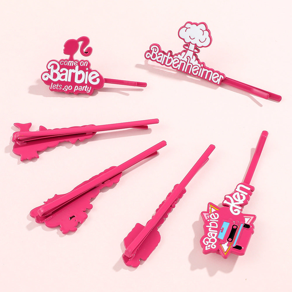 Alloy cartoon Barbie style straight hair clip (Minimo de compra 2) MYA-YunX005