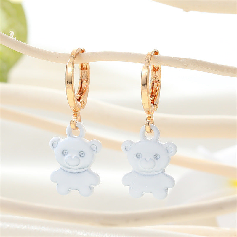 Acrylic candy colored cartoon bear earrings (Minimo de Compra 3) MIC-JueJ007