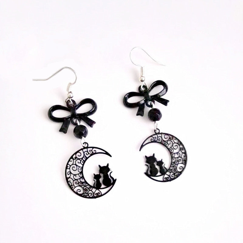 Alloy Hollow Moon Earrings MIC-AnM009