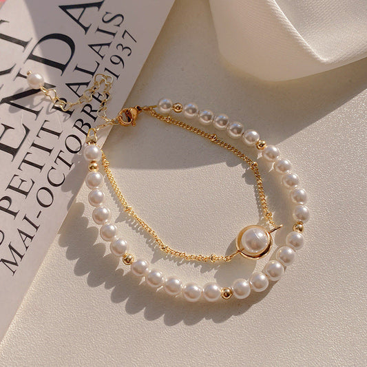 Pearl Double Layer Bracelet MIC-LvS006