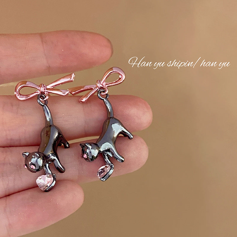 Alloy black cat earrings (Minimo de Compra 2) MIC-HanY005