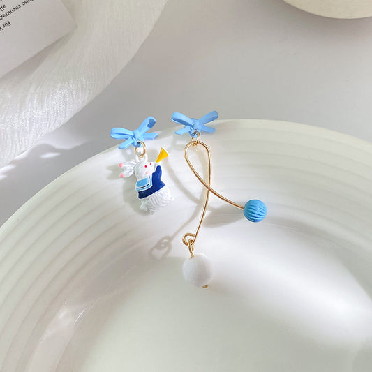 Alloy blue bow earrings (Minimo de Compra 2) MYA-SBL011