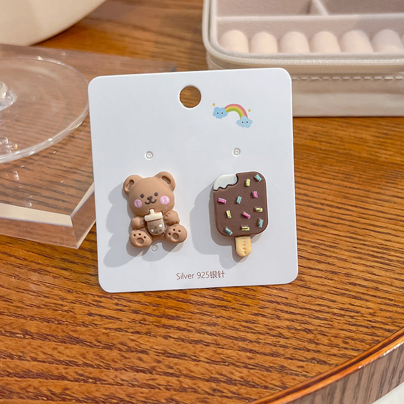 Acrylic candy colored rabbit earrings MYA-HongC023