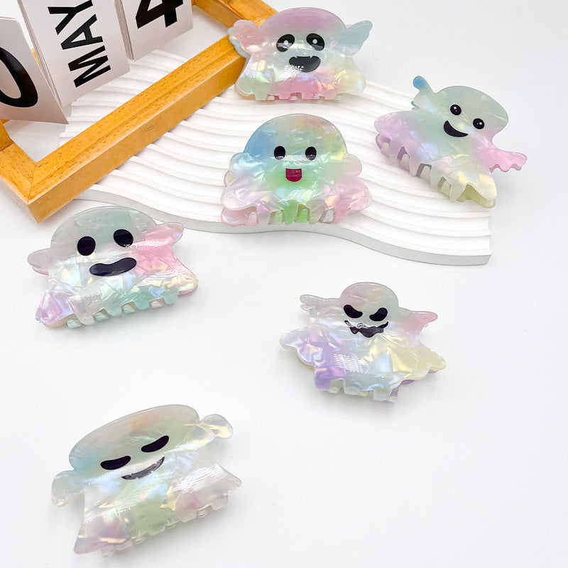 Plastic Halloween Ghost Hair Clip (Minimo de Compra 10) MIC-HangX003