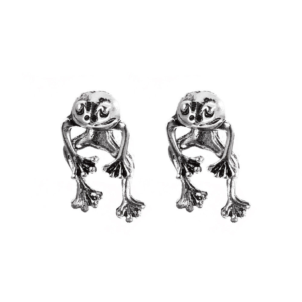 Simple Metal Frog Alloy Earrings MYA-ES-QingWen007