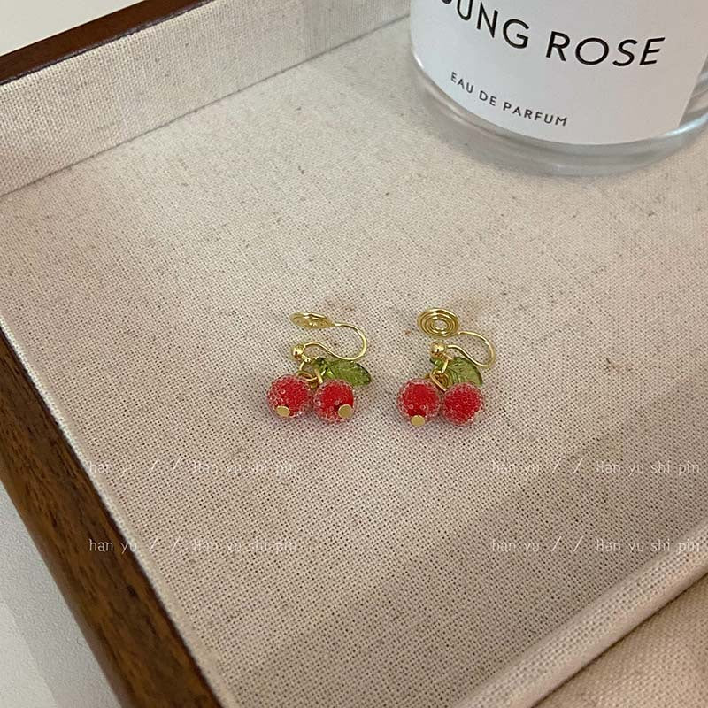 Alloy New Sugar Beads Cherry Earrings (Minimo de Compra 2) MIC-HanY011