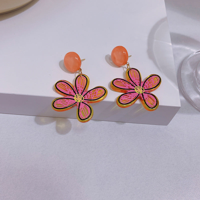 Alloy hand-painted lollipop flower earrings (Minimo de Compra 2) MIC-XingS016