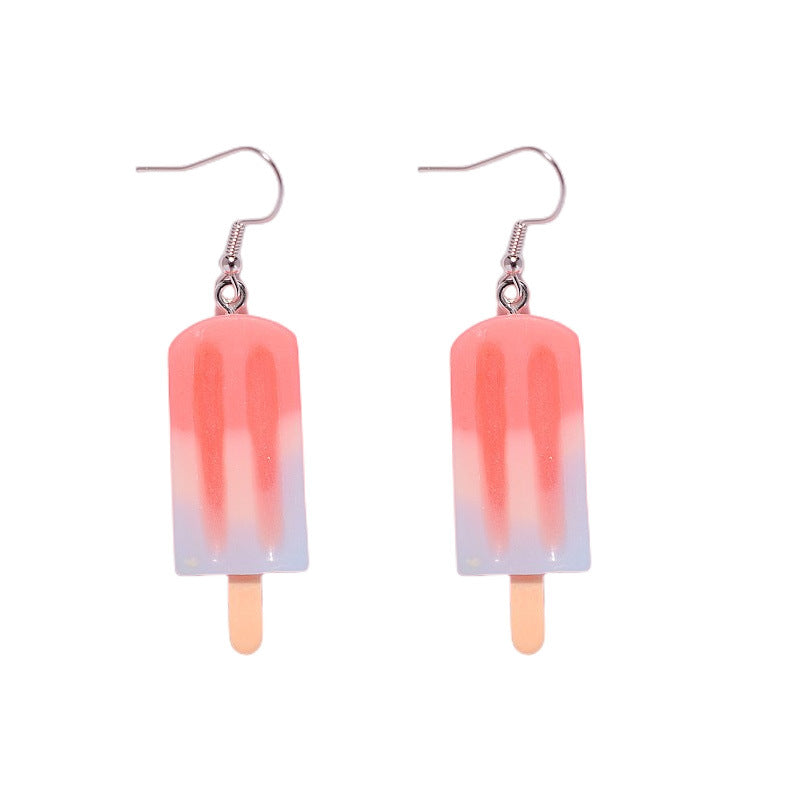 Resin contrast ice cream earrings MIC-XunT006