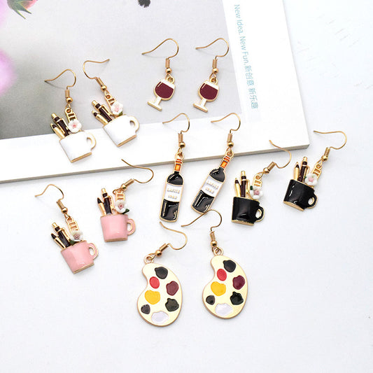 Alloy cartoon fun matte gold earrings (Minimo de Compra 5) MYA-JueJ022