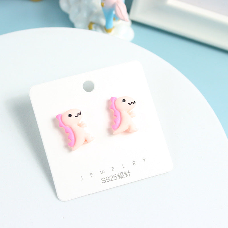 Acrylic Mini Dinosaur Earrings  (Minimo de Compra 2) MYA-PingH022