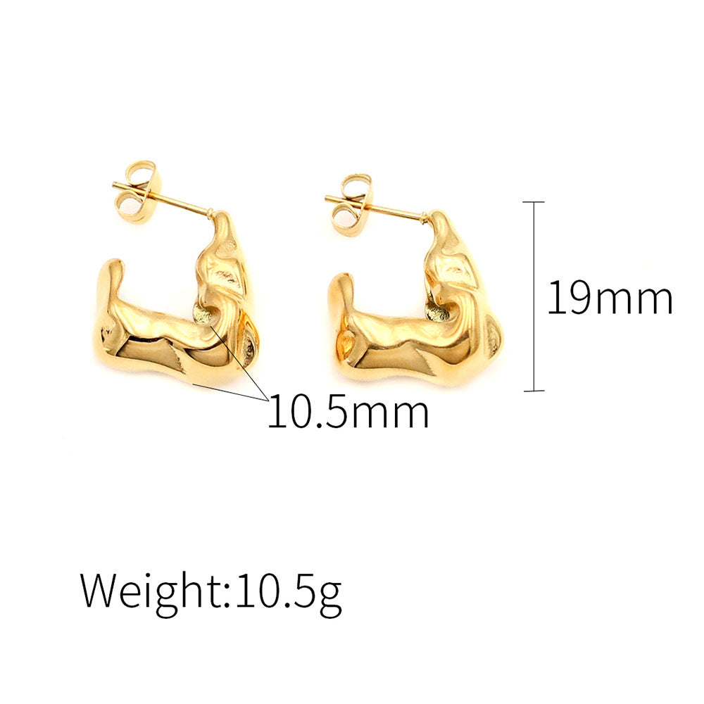 Titanium steel 18K ins wind irregular earrings MYA-XuanJ005