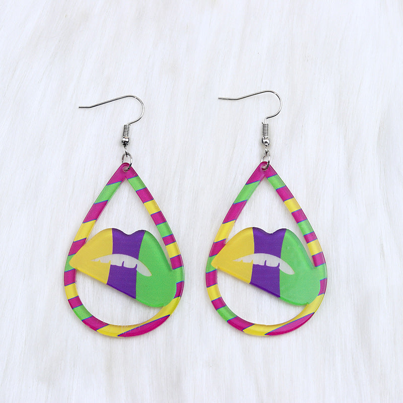 Acrylic water drop shaped minimalist earrings MYA-DuA075