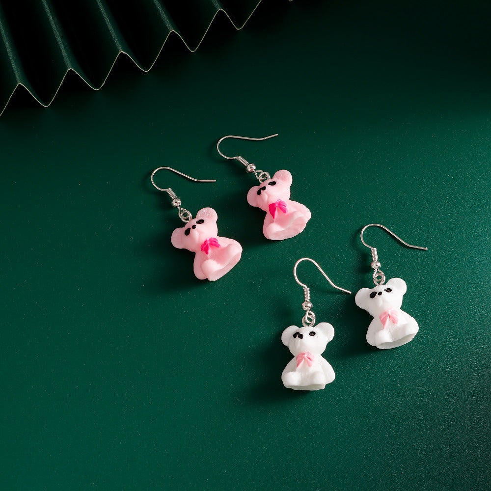 Alloy animal teddy bear earrings MYA-YueS015