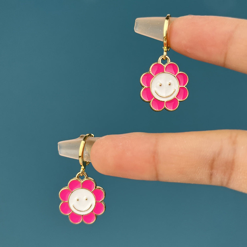 Acrylic Sunflower Earrings (Minimo de compra 2) MIC-YiD034