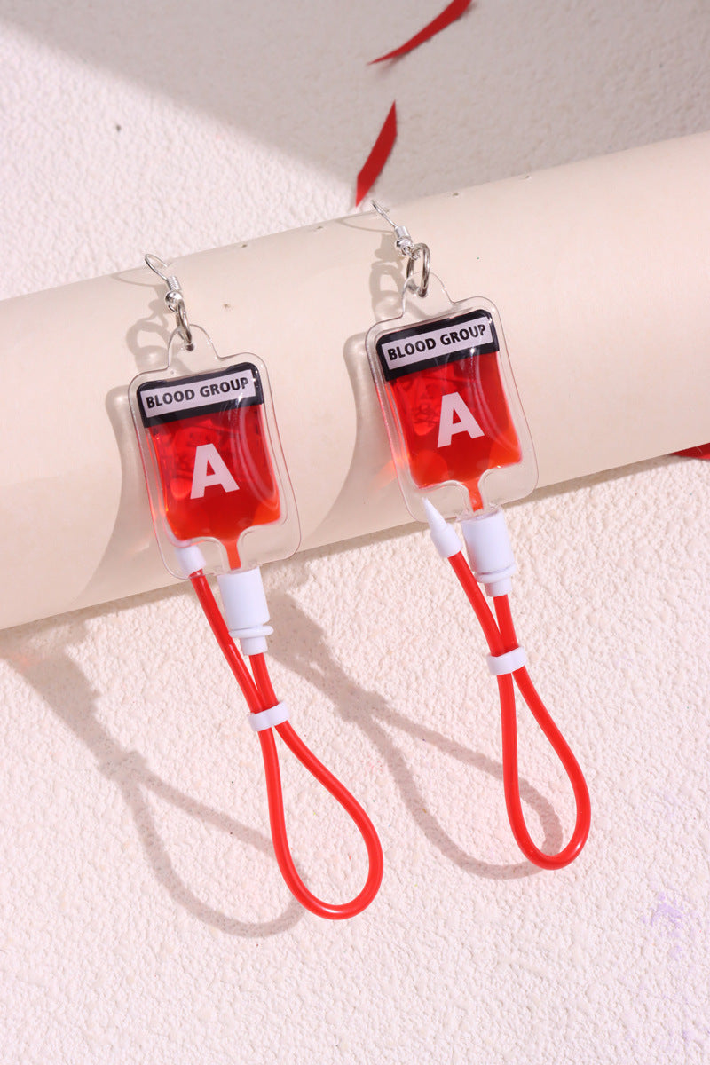 Alloy plasma blood bag earrings (Minimo de compra 2) MYA-HuanQ001