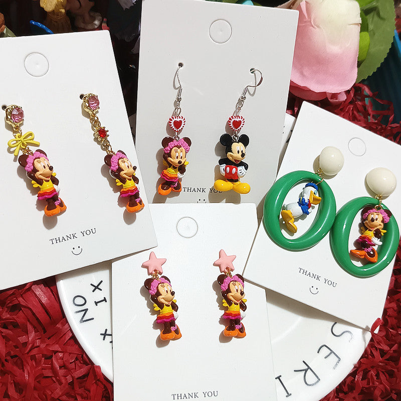 Alloy Donald Duck Minnie Earrings MYA-XingJ082