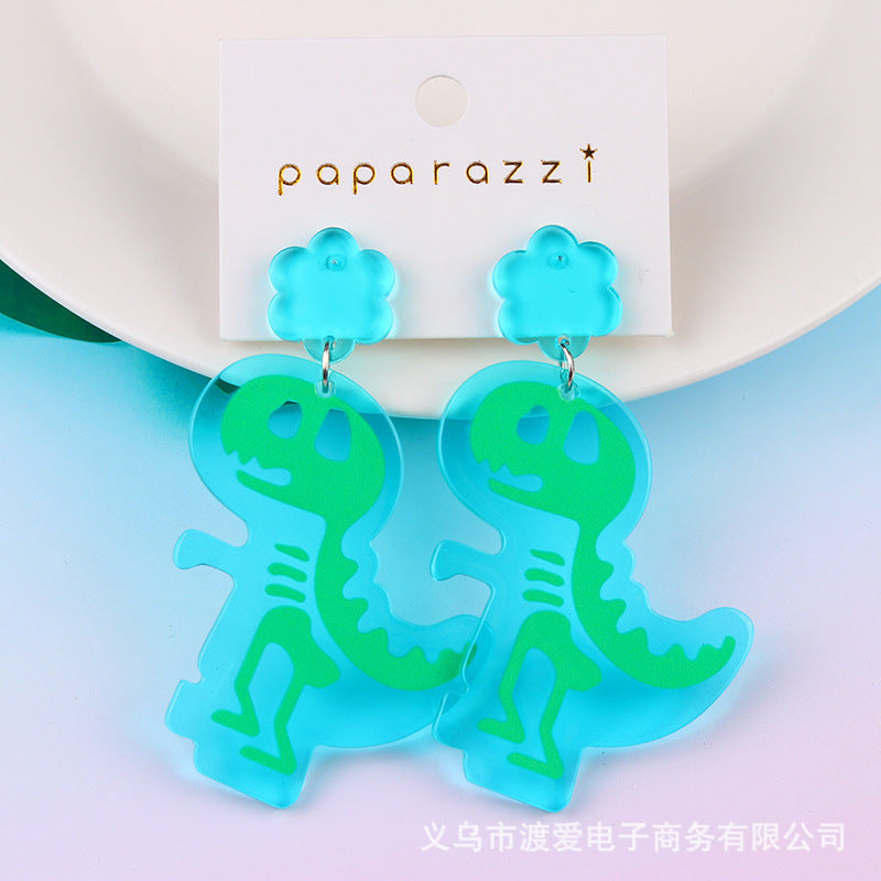 Acrylic dinosaur robot earrings (Minimo de Compra 2) MIC-DuA039