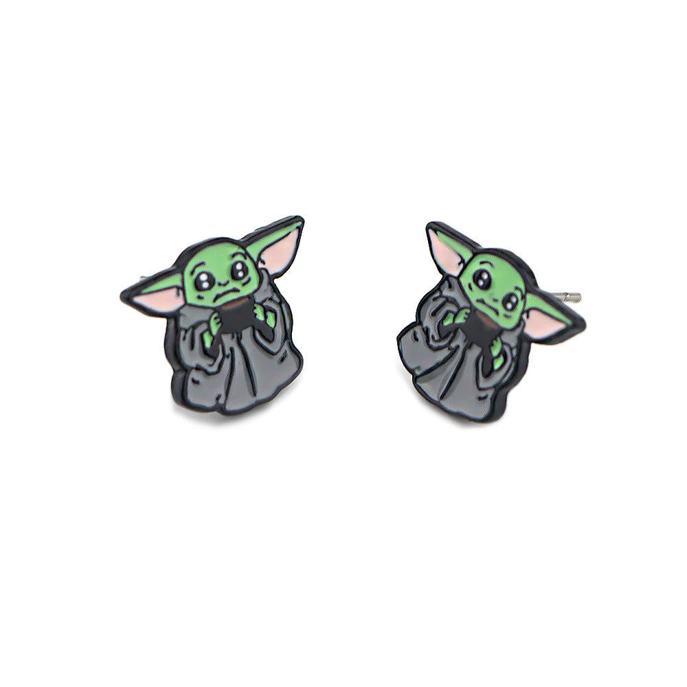 Alloy Yoda Baby Earrings (Minimo de Compra 5) MIC-KuB015