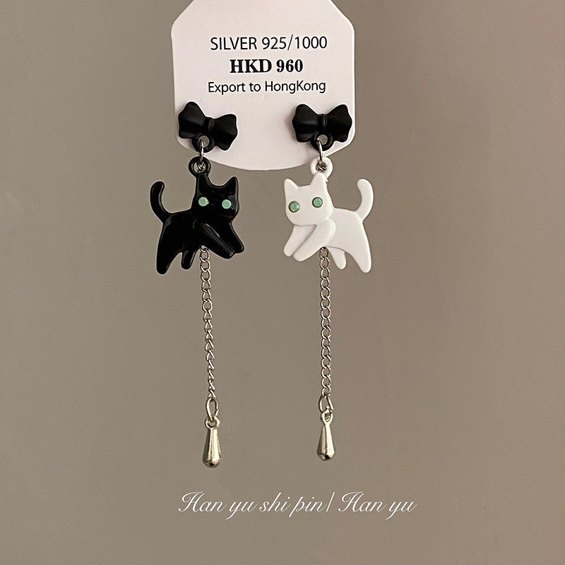 Alloy Asymmetric Cat Earrings (Minimo de Compra 3) MIC-HanY022