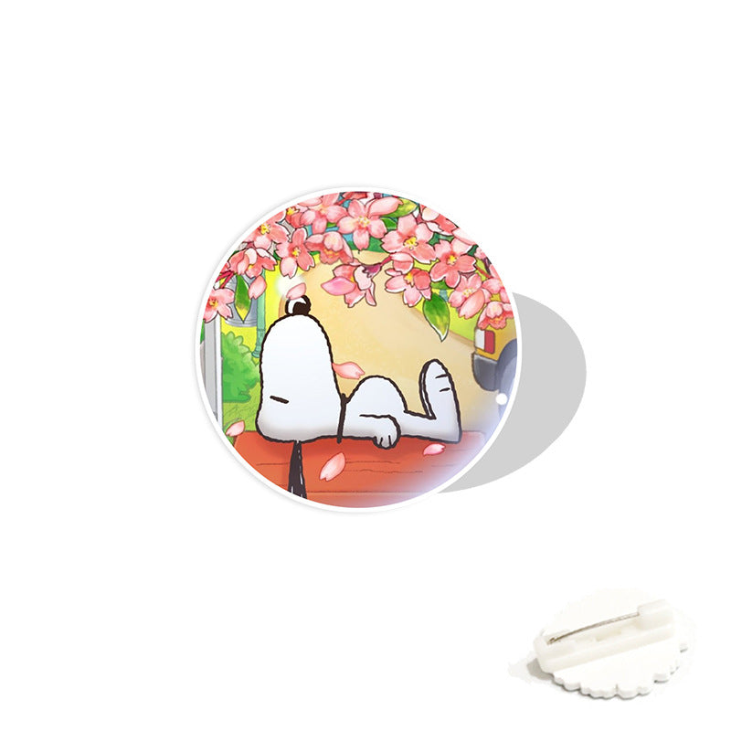 Acrylic cartoon cute Snoopy brooch (Minimo de compra 2) MYA-WeiJ011