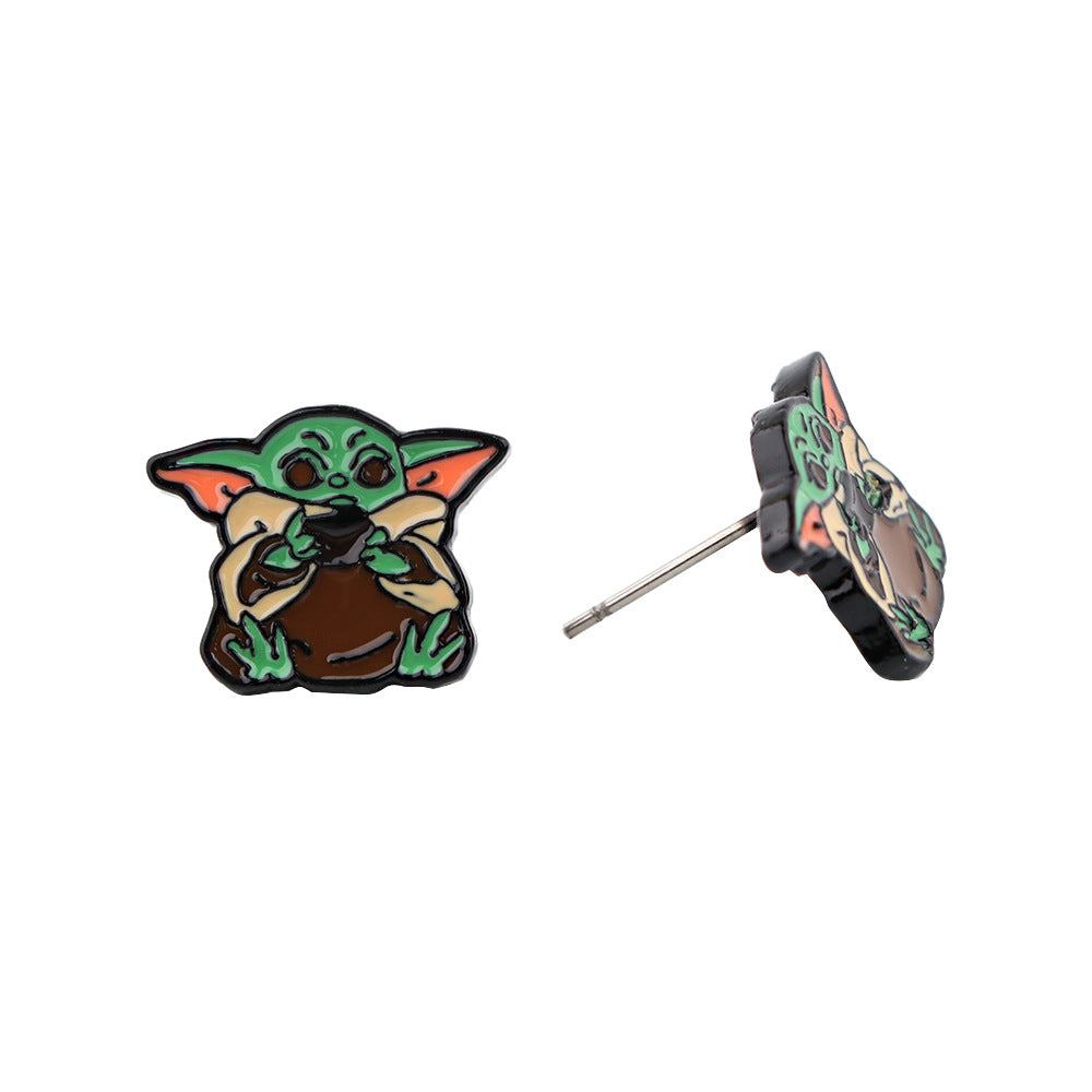 Alloy Yoda Baby Earrings (Minimo de Compra 5) MIC-KuB015