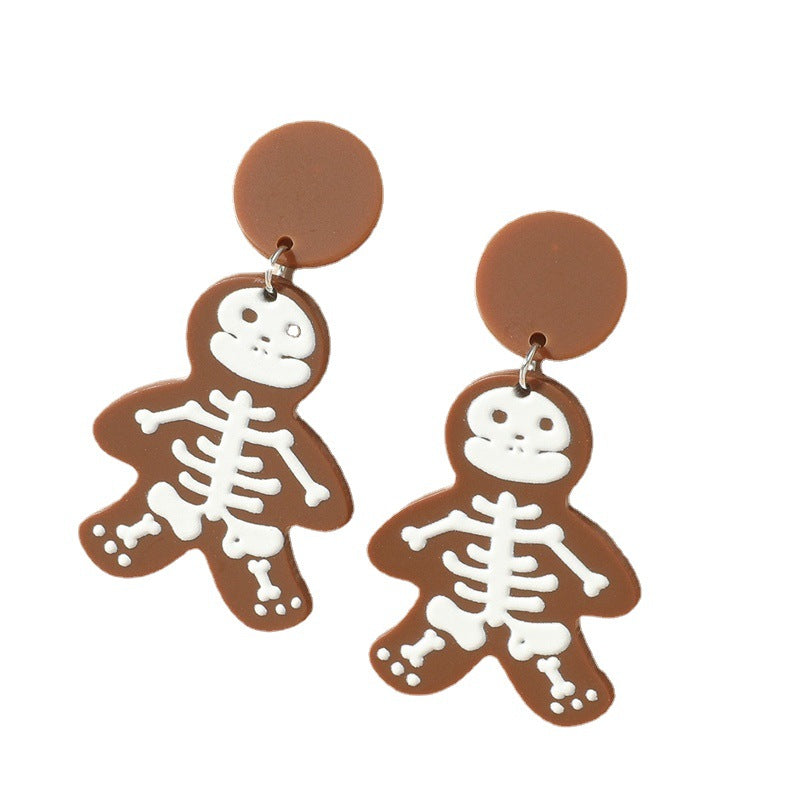 Acrylic Halloween painted earrings (Minimo de Compra 2) MYA-QiShang004