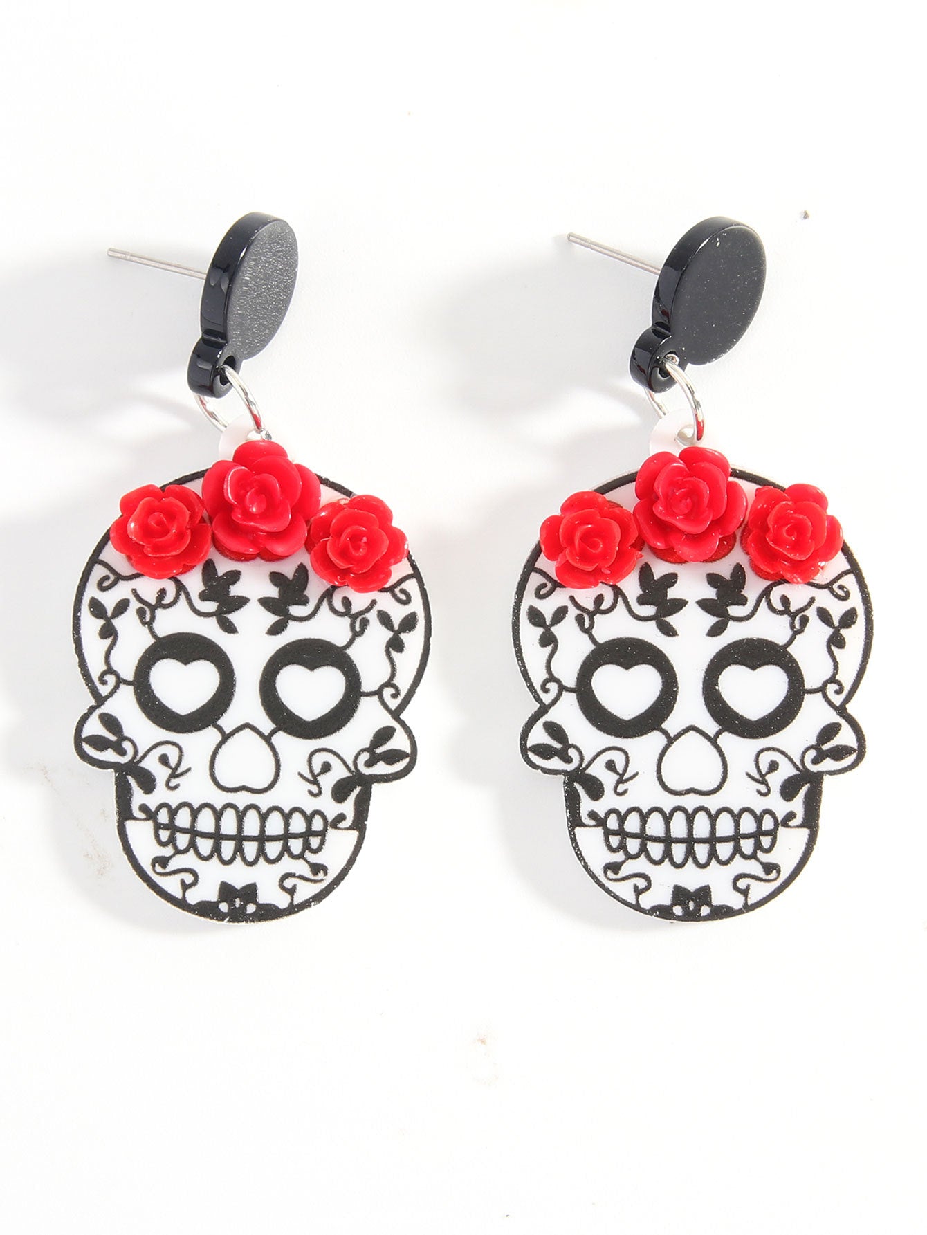 Acrylic Dark Brother Rose Earrings MYA-HuiS001