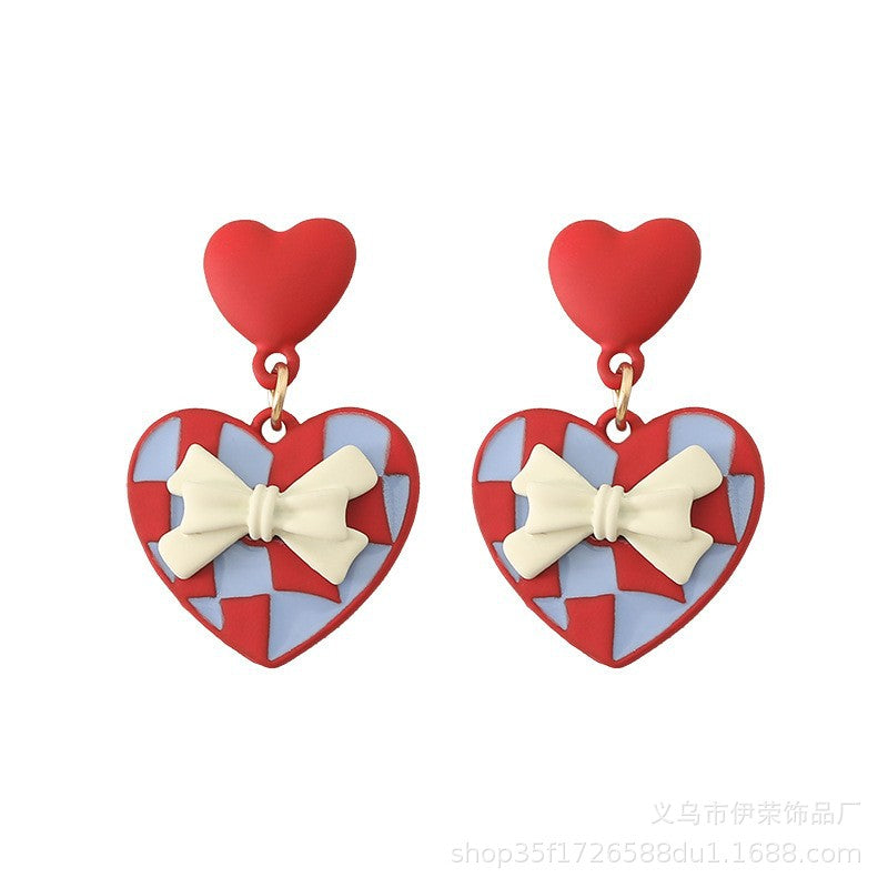 Resin Red Heart Earrings (Minimo de Compra 2) MIC-YiR004