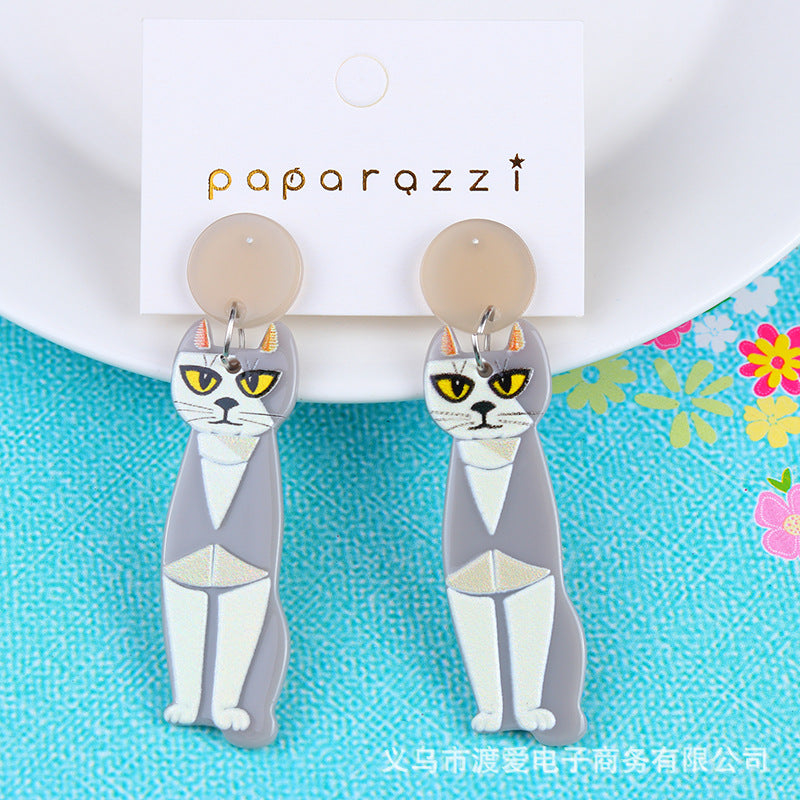 Acrylic cartoon cat puppy earrings MIC-DuAi003