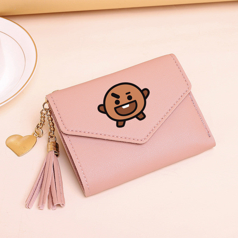 PU card bag tassel short wallet MIC-XingY015