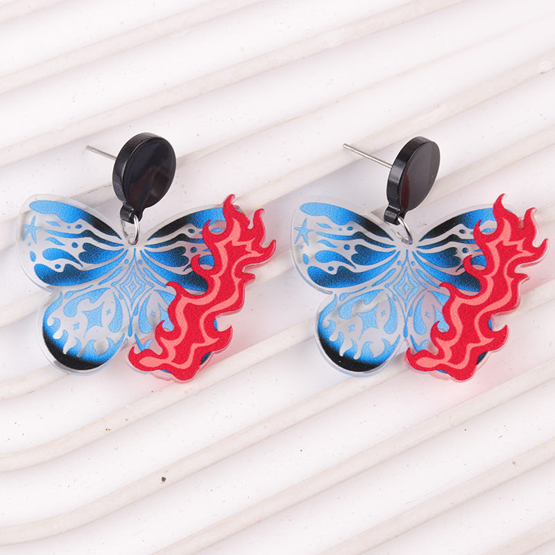 Acrylic contrasting butterfly earrings MYA-DuA088