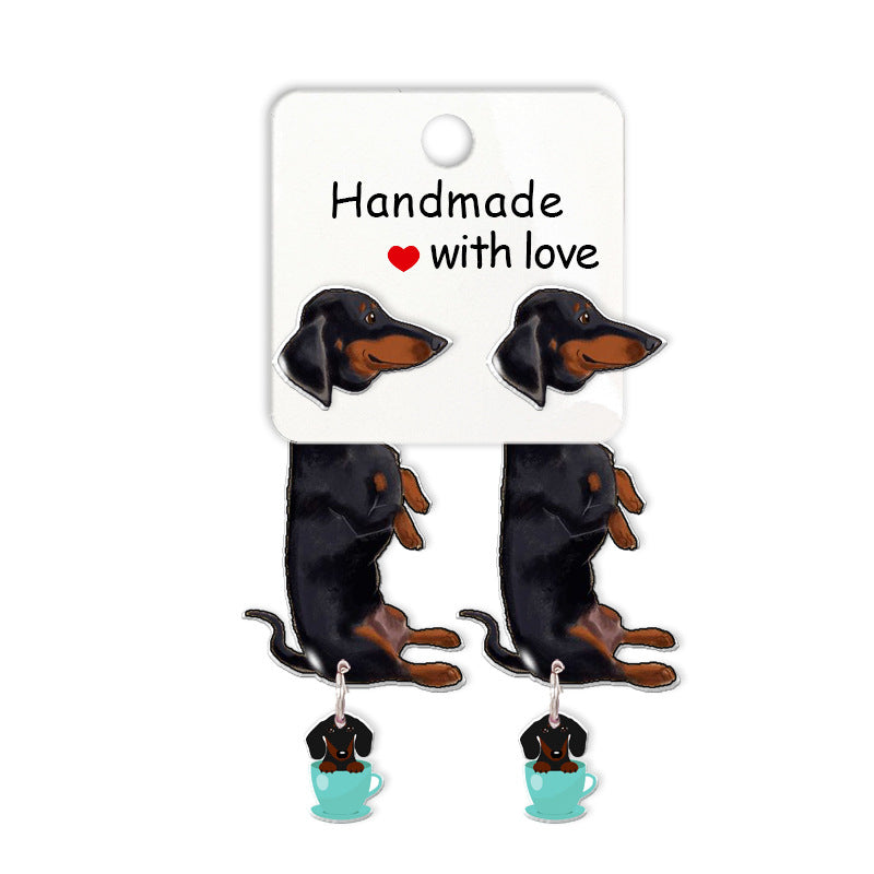 Alloy cartoon sausage dog earrings (Minimo de compra 5) MIC-XiangL109