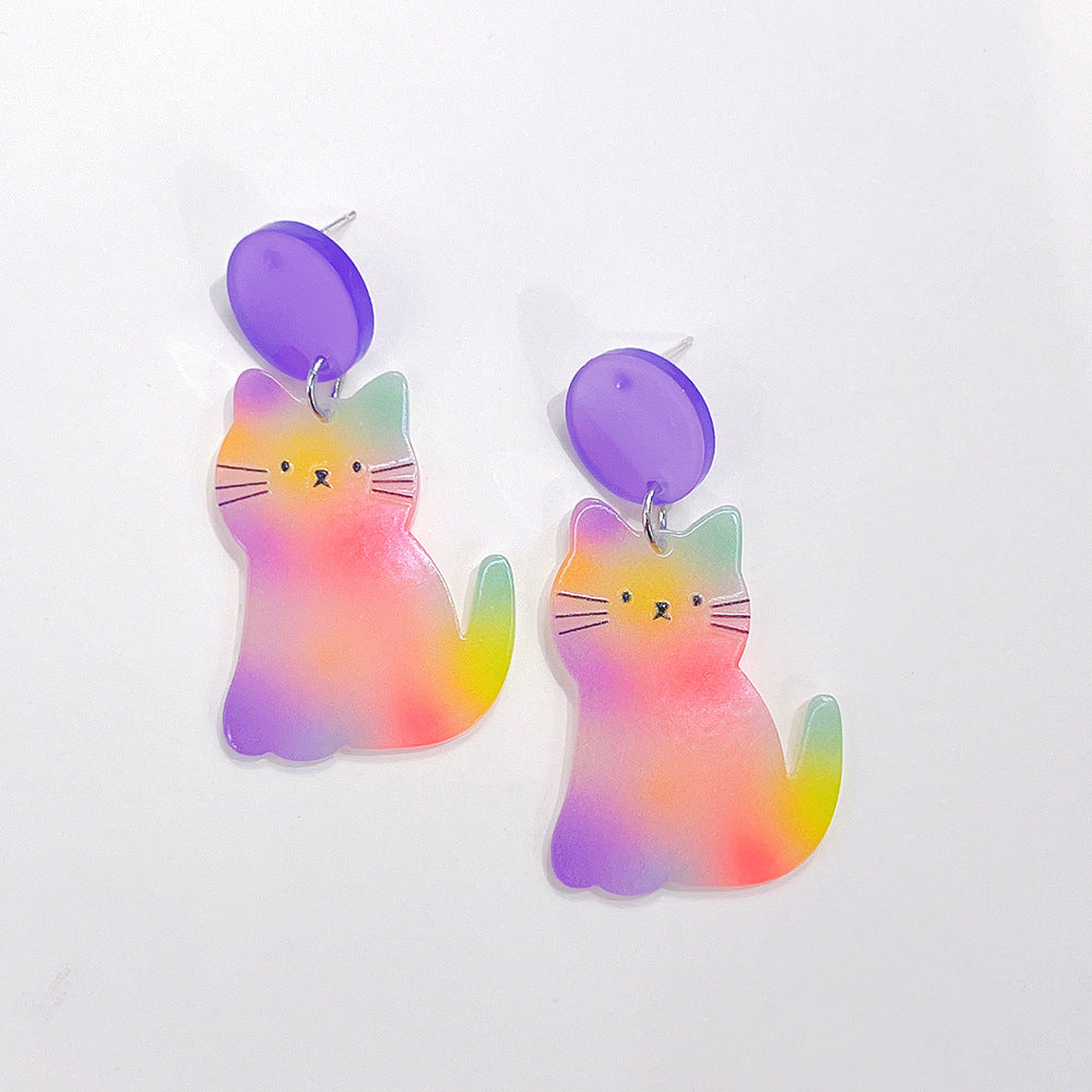 Acrylic cartoon cat earrings  (Minimo de Compra 2) MYA-PingH020