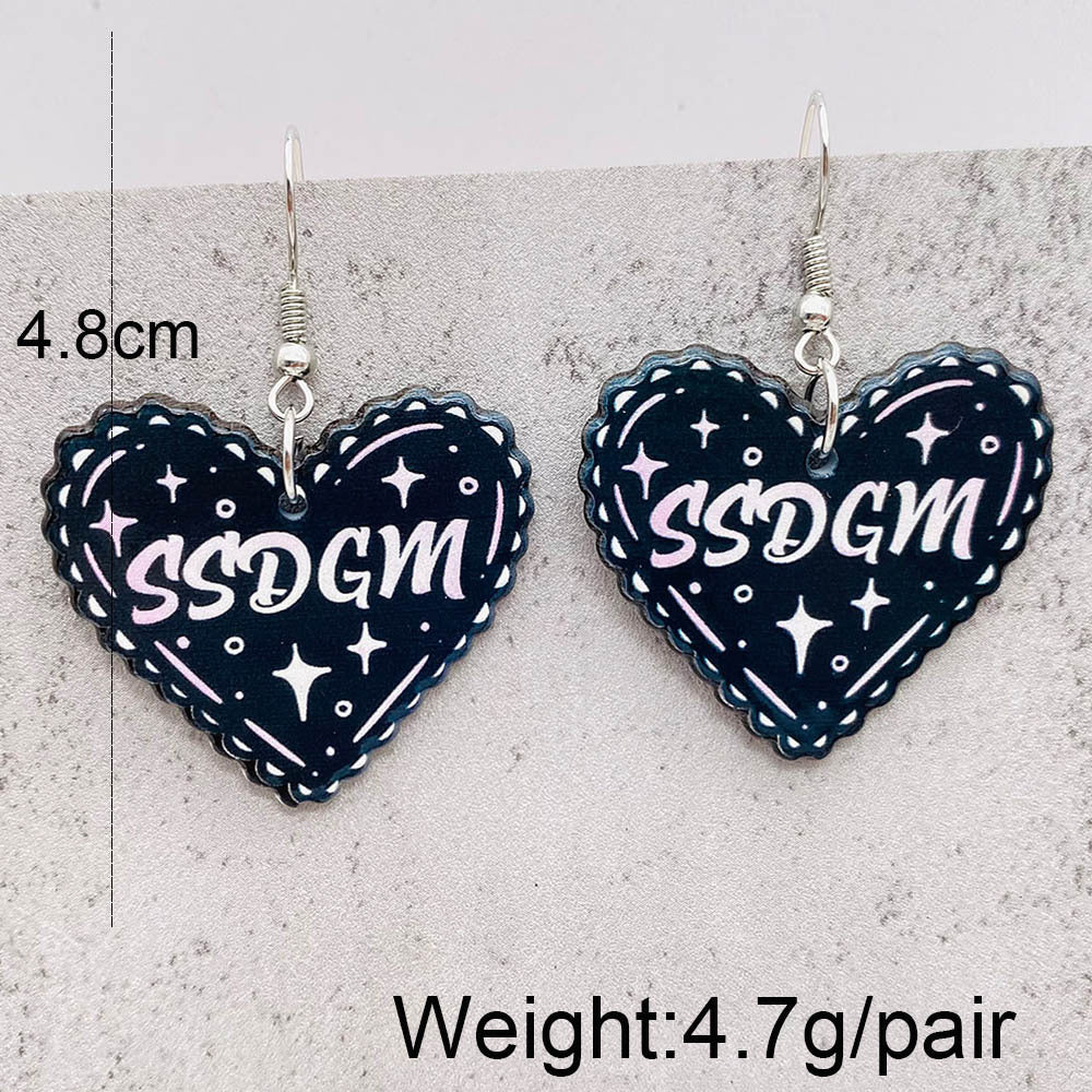 Acrylic Love Skull Earrings (Minimo de Compra 2) MIC-ChenY036