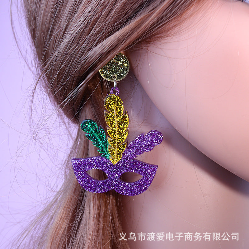 Acrylic Carnival Star Earrings MIC-DuAi009