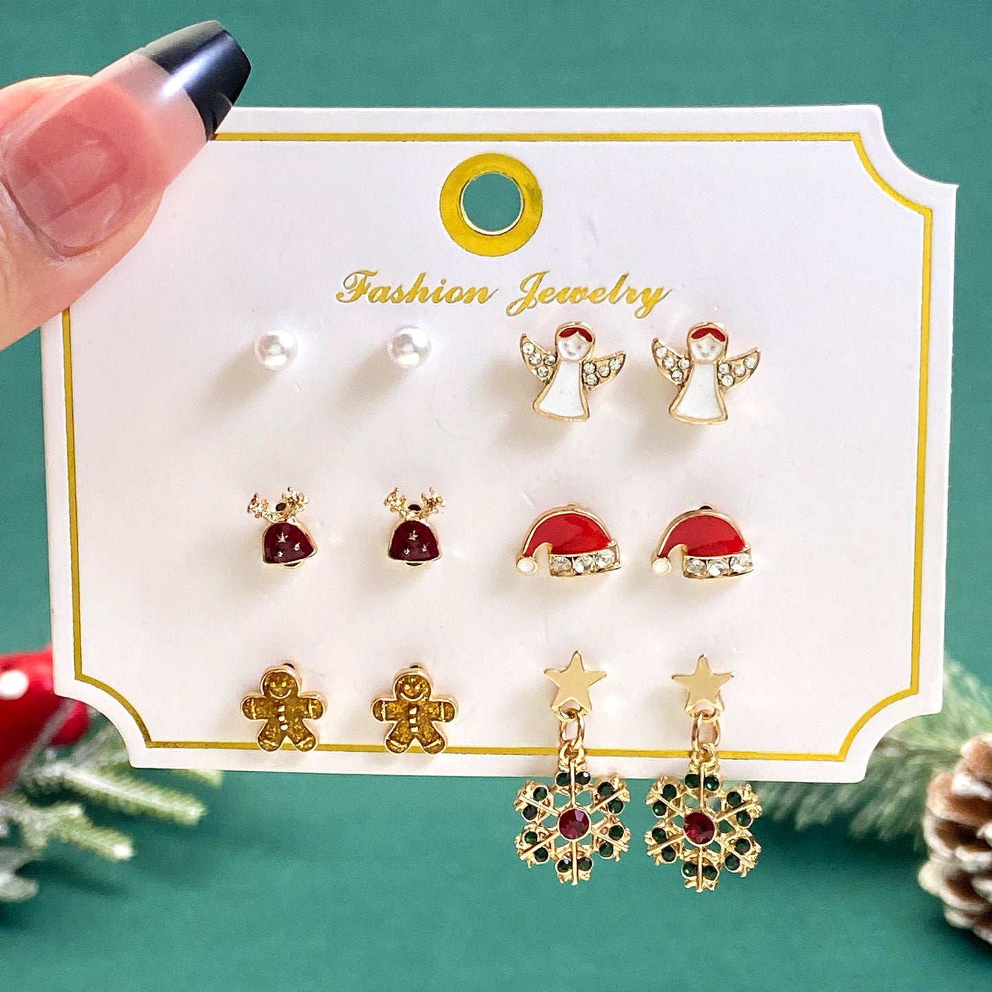 Alloy cute elk Santa Claus earrings (Minimo de Compra 2) MIC-MiaoY090