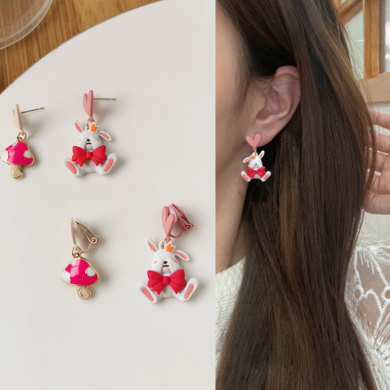 Acrylic Mushroom Rabbit Earrings (Minimo de Compra 2) MYA-XiM055