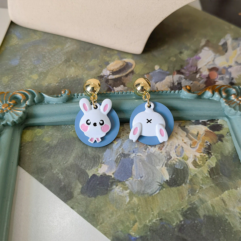 Resin cute cartoon rabbit earrings MIC-JiuY027