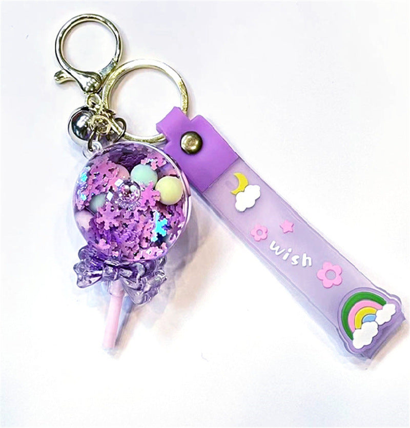 Keychains PVC Acrylic Hardware Cute Cartoon Drift Bottle Lollipop (M) MOQ≥2 JWE-KC-MeiY011