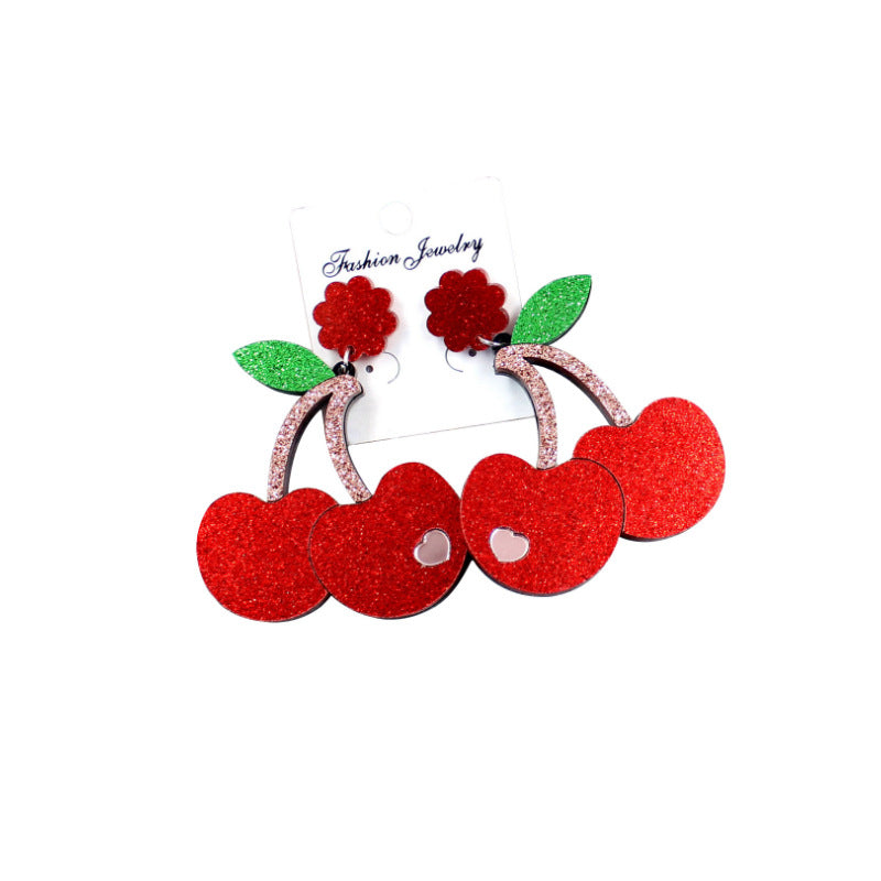 Acrylic versatile cherry earrings Minimo de compra 5 MIC-XiaoY004