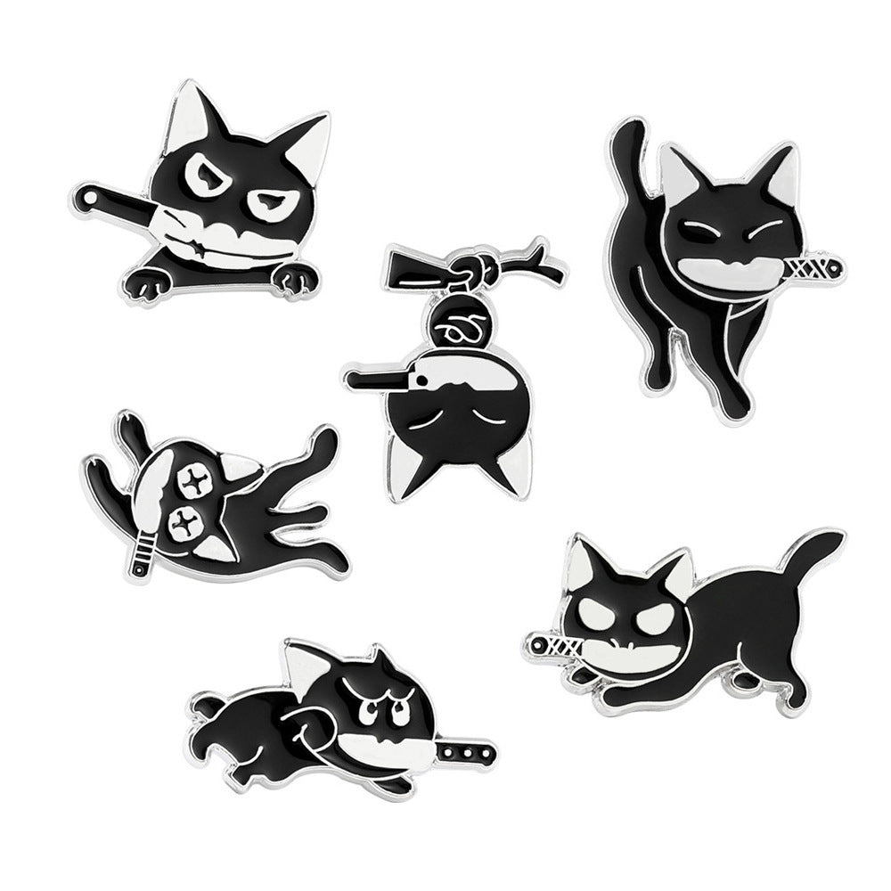 Alloy cartoon black swordsman brooch (Minimo de Compra 10) MIC-ShengY021