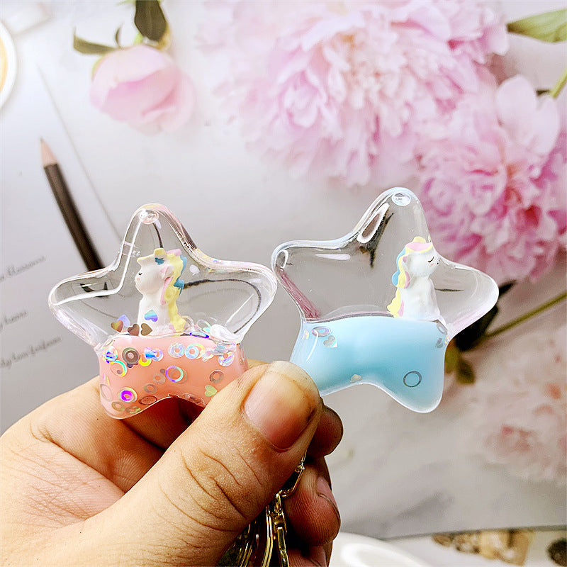 PVC cartoon floating oil keychain MYA-DMF011